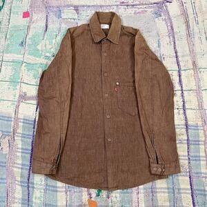 Levis Engineered Vintage 2000s Brown Work Shirt Size Medium